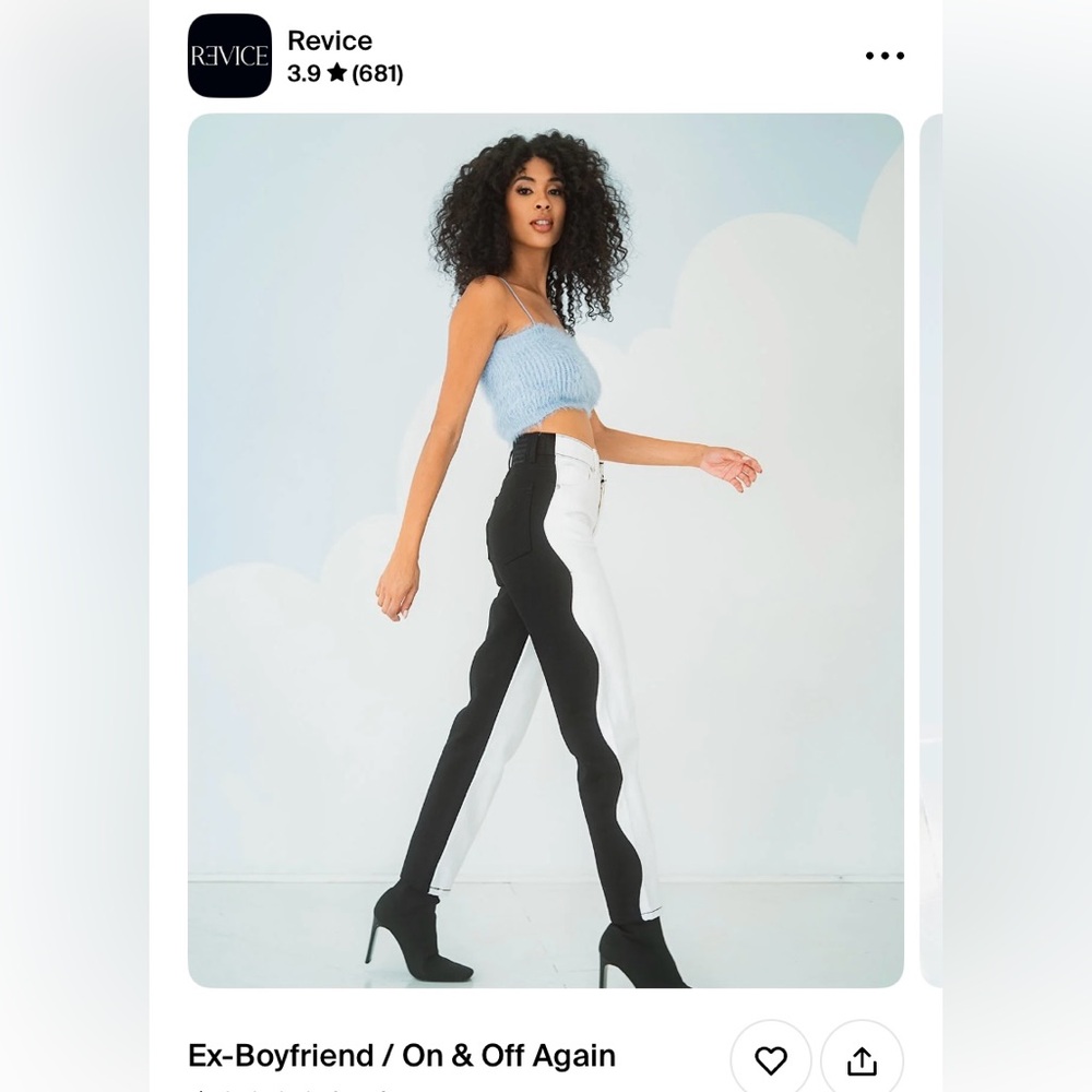 REVICE Boyfriend Jeans White and Black